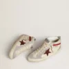 Zapatos Mid Star para mujer en piel con estrella brillante y detalle en nubuck rojo