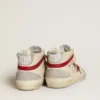 Zapatos Mid Star para mujer en piel con estrella brillante y detalle en nubuck rojo