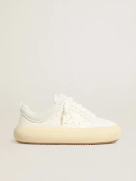 Zapatos Space-Star Cube para mujer en piel blanca con estrella perforada