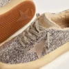Zapatos Space-Star para mujer en purpurina plateada con forro de piel de oveja