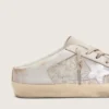 Zapatos Super-Star Sabot LTD para mujer con cristales Swarovski y estrella de piel plateada metalizada