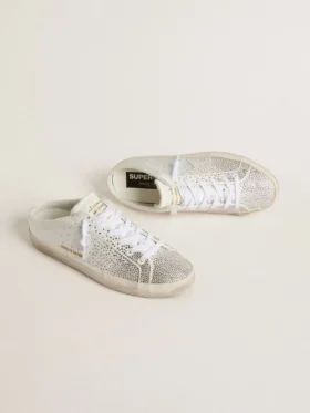 Zapatos Super-Star Sabot LTD para mujer con estrella de ante gris y cristales Swarovski