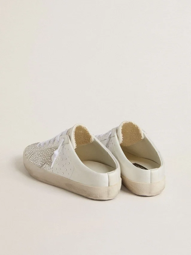 Zapatos Super-Star Sabot LTD para mujer con estrella de ante gris y cristales Swarovski