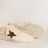Zapatos tipo sabot «Ball Star» en napa marfil con estrella de purpurina bronce