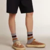 Zapatos tipo sabot Space-Star para hombre en ante color tabaco con estrella perforada