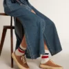 Zapatos tipo sabot Space-Star para mujer en ante color tabaco con estrella perforada
