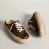 Zapatos tipo sabot «Space-Star» para mujer en piel de potro con estampado de leopardo y estrella negra